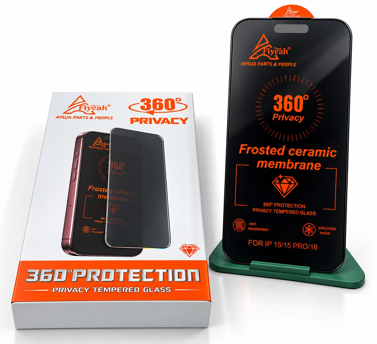 360° FROSTED PRIVACY TEMPERED GLASS