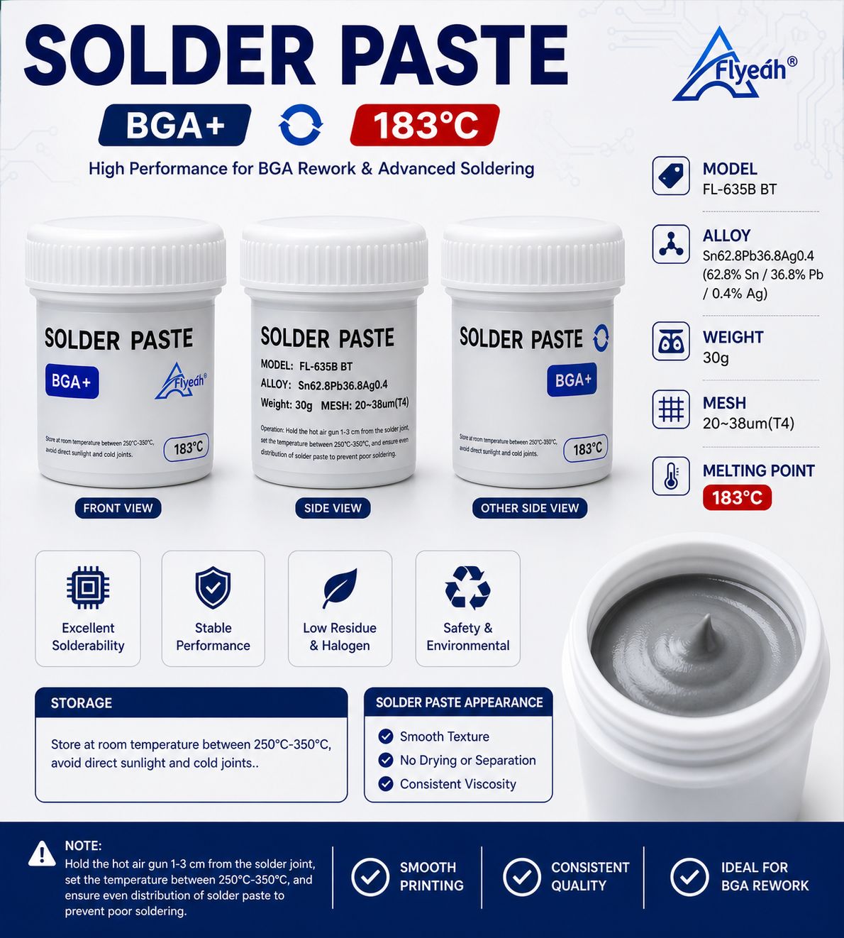 FLYEAH SOLDER PASTE 183°C